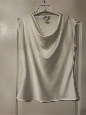 Zelda Ivory Cowl Neck Sleeveless Top